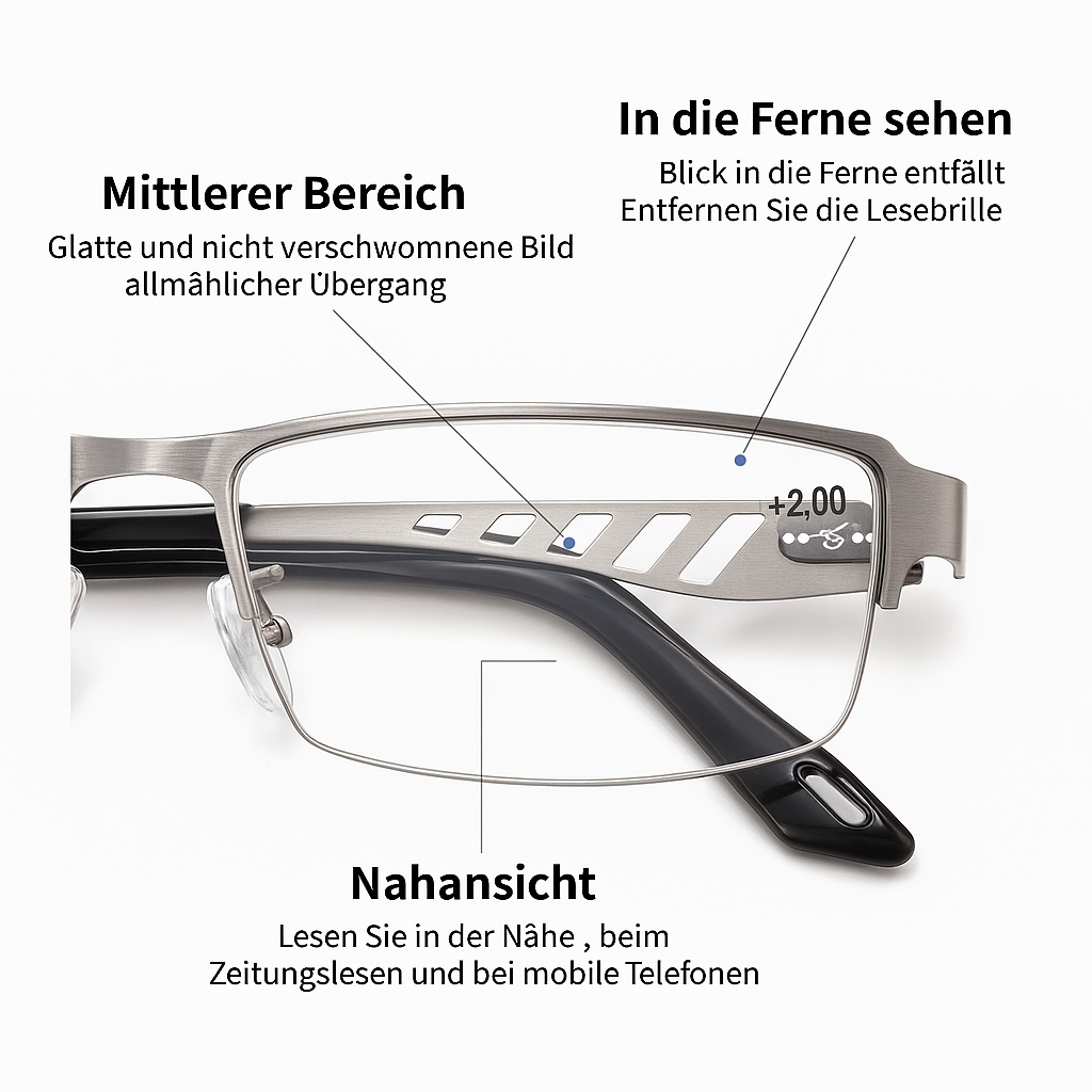 Titanium X® – fototrope multifokale lesebrille aus titan