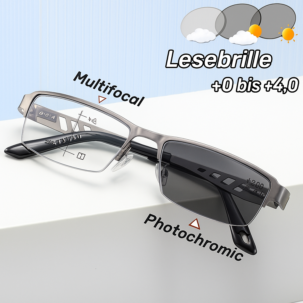 Titanium X® – fototrope multifokale lesebrille aus titan