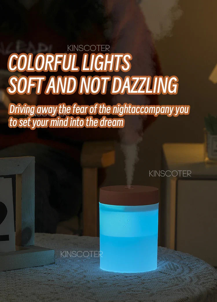 LuftGlow® – Tragbarer USB-Luftbefeuchter mit RGB LED-Nachtlicht