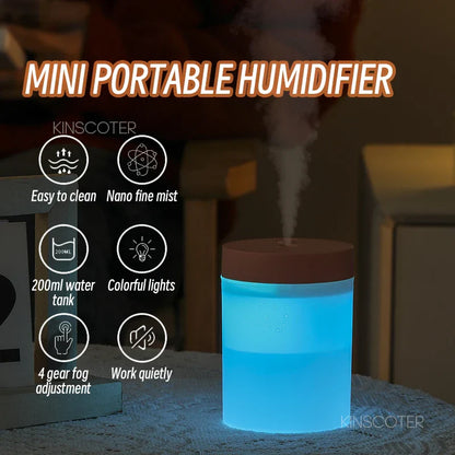 LuftGlow® – Tragbarer USB-Luftbefeuchter mit RGB LED-Nachtlicht